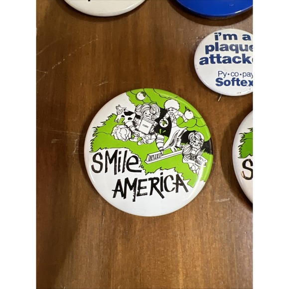 9 Dental Dentist Button Pins Smile America Plaque Softex Temple University - Picture 7 of 9